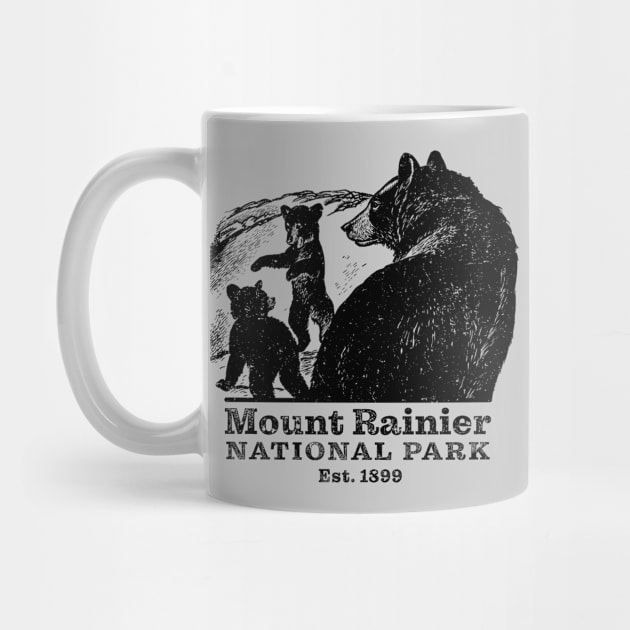 Mount Rainier National Park Bear Playful Cubs by Pine Hill Goods